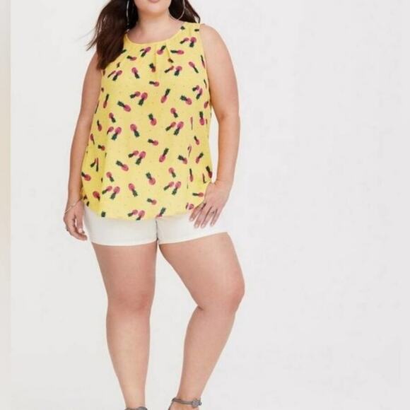 Torrid pink and yellow pineapple Georgette ruffle track top‎ plus size 3X - Picture 1 of 11